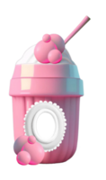 Cute Ice Cream Parlor Milkshake with Frame AI Generated png