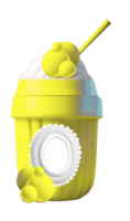 Cute Ice Cream Parlor Milkshake with Frame AI Generated png