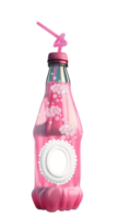 Cute Ice Cream Parlor Soda Bottle with Frame AI Generated png