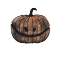 Horror pumpkin illustration, dark Halloween artwork, funny art png