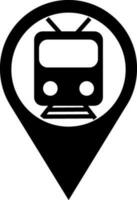 Train location pointer pin icon. vector