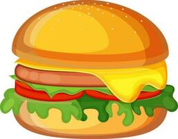Illustration of delicious burger. vector