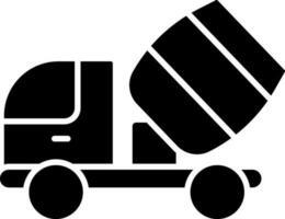 hormigón mezclador camión icono en negro y blanco color. vector