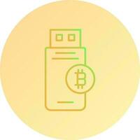 Bitcoin Usb Device Vector Icon