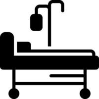 sólido icono para hospital cama vector