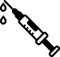 solid icon for syringe injection vector