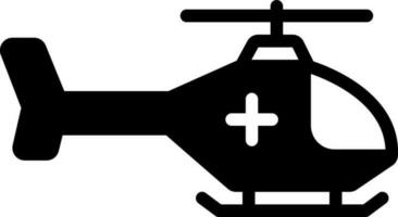 solid icon for emergency helicopter vector