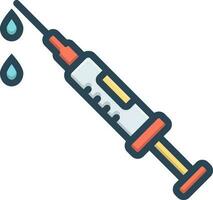 color icon for syringe injection vector