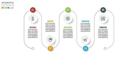 Timeline chart business infographic template. vector