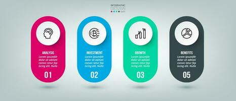 Infographic template business concept with step. vector