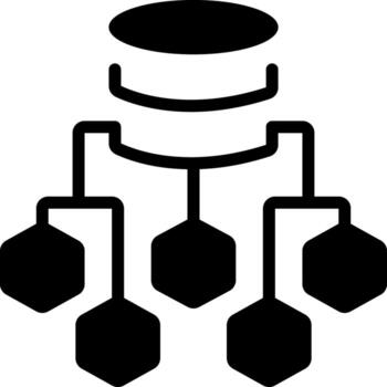 solid icon for data flow chart vector