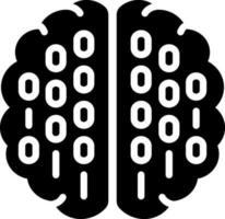 solid icon for binary mind vector