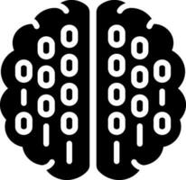 solid icon for binary mind vector