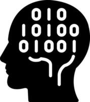 solid icon for binary mind vector