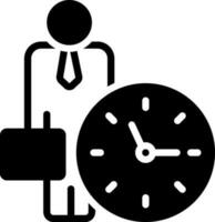 sólido icono para oficina reloj vector