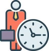 color icon for office clock vector