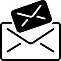 solid icon for e mail vector