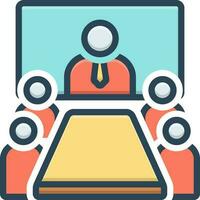 color icon for online conference vector