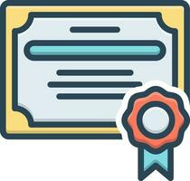 color icon for certified vector