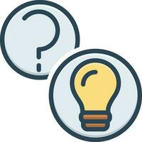 color icon for questions and answers vector