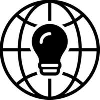 sólido icono para global pensando vector