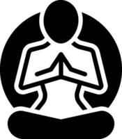 solid icon for meditation vector