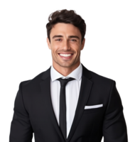 Portrait of smiling businessman. Illustration AI Generative png