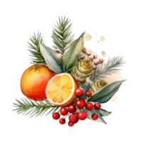 Christmas composition watercolor. Illustration png