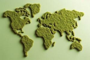 World Map Green Planet Earth and Environment Day Theme photo
