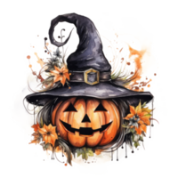 Halloween pumpkin watercolor isolated. Illustration AI Generative png