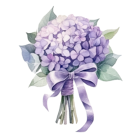 Cute watercolor wedding bouquet isolated. Illustration AI Generative png