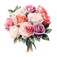 Cute wedding bouquet. Illustration AI Generative png