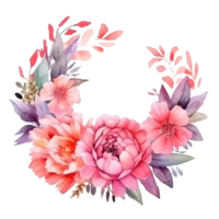 acquerello floreale ghirlanda isolato. illustrazione ai generativo png