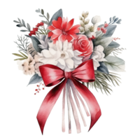 Cute watercolor wedding bouquet isolated. Illustration AI Generative png