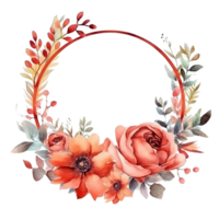 aquarelle floral couronne isolé. illustration ai génératif png