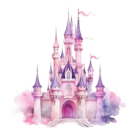 söt vattenfärg prinsessa slott. illustration ai generativ png