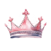 aquarelle rose Princesse couronne isolé. illustration ai génératif png