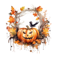 Halloween Aquarell Komposition. Illustration ai generativ png