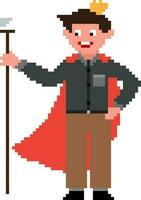 Pixel art illustration of man. vector