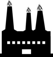 Black and white flat illustration of a factory. vector