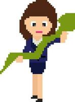 Pixel art illustration of business woman. vector