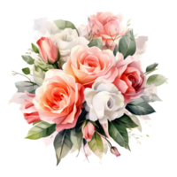 mignonne mariage bouquet. illustration ai génératif png