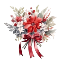 Cute watercolor wedding bouquet isolated. Illustration AI Generative png