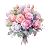 Cute wedding bouquet. Illustration AI Generative png