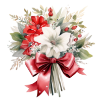 Cute watercolor wedding bouquet isolated. Illustration AI Generative png