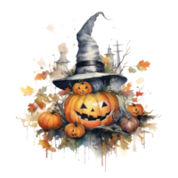 halloween vattenfärg sammansättning. illustration ai generativ png