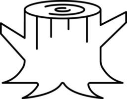 Tree Stump Icon In Black Outline. vector