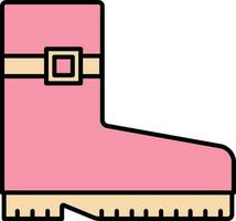 Isolated Boot Icon In Pink Color. vector