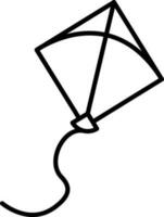 Flat Style Kite Icon in Line art. vector
