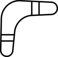 Boomerang Toy Icon or Symbol in Black Line Art. vector